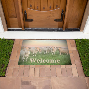 Hübsche Pastel Charolais Rinder auf Weiden Fußmatte