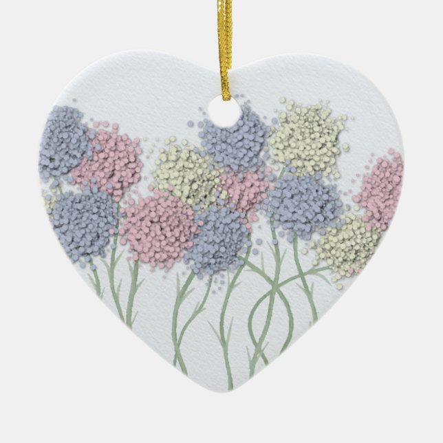 Hübsche Pastel-farbige Blume Keramikornament (Vorne)