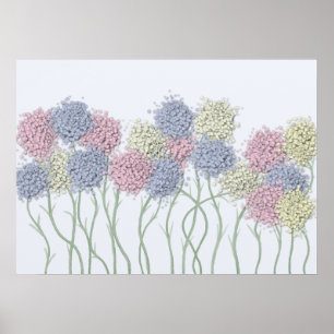 Hübsche Pastel-farbige Blume Poster