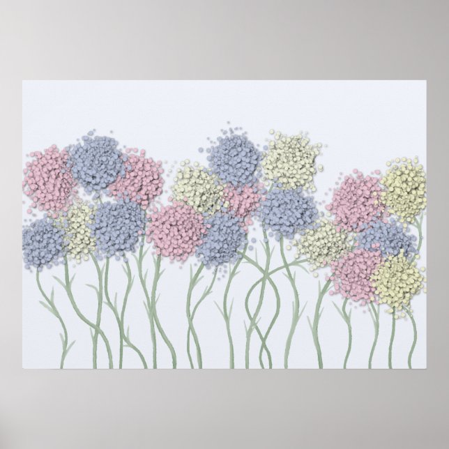 Hübsche Pastel-farbige Blume Poster (Vorne)