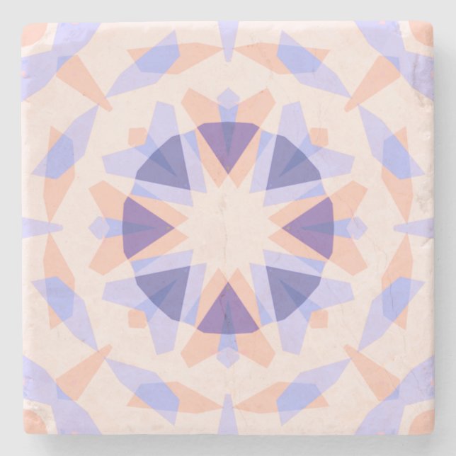 Hübsche Pastel Lila Peach Star Eclectic Kitsch Steinuntersetzer (Vorderseite)