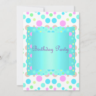 HÜBSCHE PASTEL POLKA+DOT-PARTY EINLADUNG