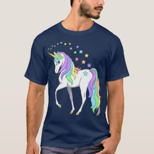 Hübsche Pastel-Rainbow-Farben Einhorn T-Shirt