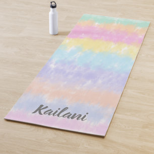 Hübsche Pastel Rainbow Gefärbte Krawatte Streifen  Yogamatte