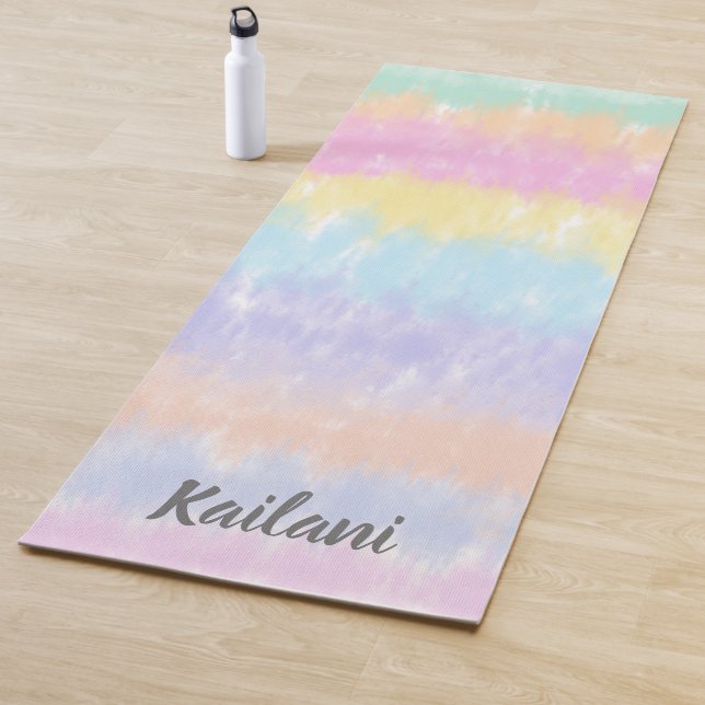 Hübsche Pastel Rainbow Gefärbte Krawatte Streifen  Yogamatte (Beispiel)
