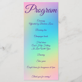 Hübsche Pastel Rainbow Gradient Wedding Programm