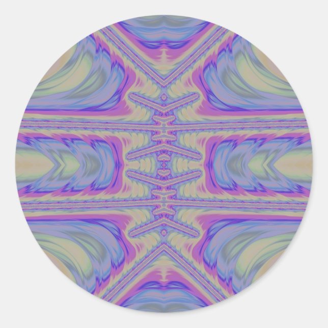 ~ Hübsche Pastel Shades Fraktal ~ Runder Aufkleber (Vorderseite)