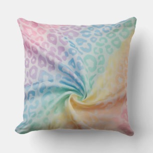 Hübsche Pastell-Akzente Regenbogen-Leopardenprin Kissen