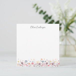 Hübsche Pastell Aquarellfarben - Blume - Grenze Mitteilungskarte