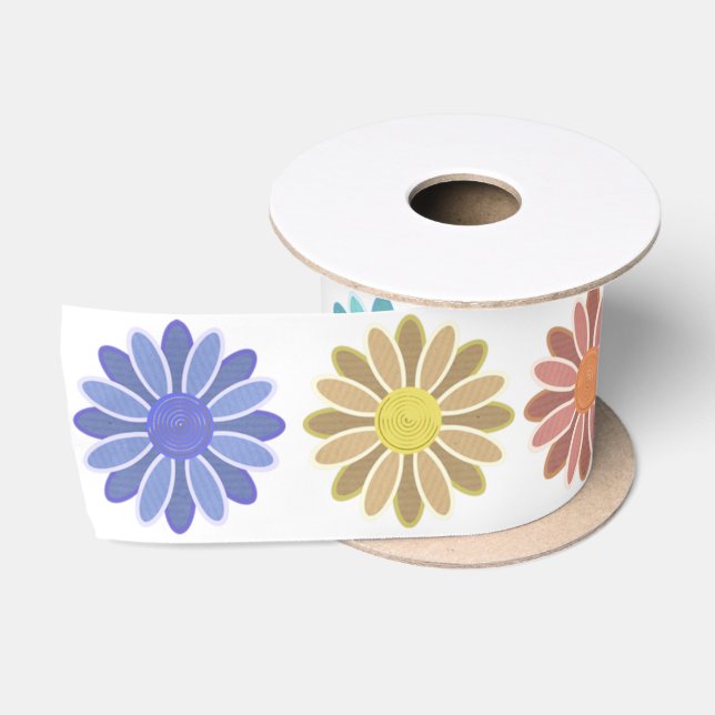 Hübsche Pastell-Blume Satin Satinband (Spule)