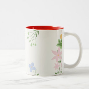 Hübsche Pastell-Blume Zweifarbige Tasse