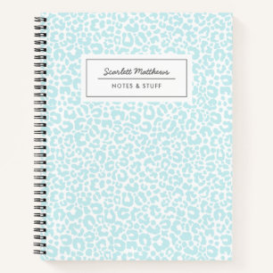 Hübsche Pastell Leopard Druckmuster Blau Notizbuch