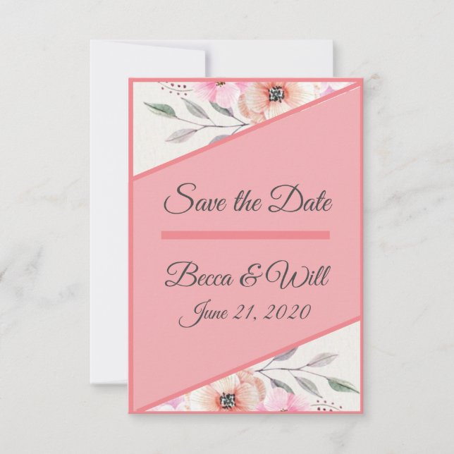 Hübsche Pastell-Petalen Save The Date (Vorderseite)