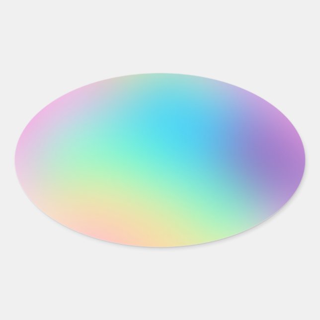 Hübsche Pastell-Regenbogenfarben Oval-Aufkleber Ovaler Aufkleber (Vorderseite)