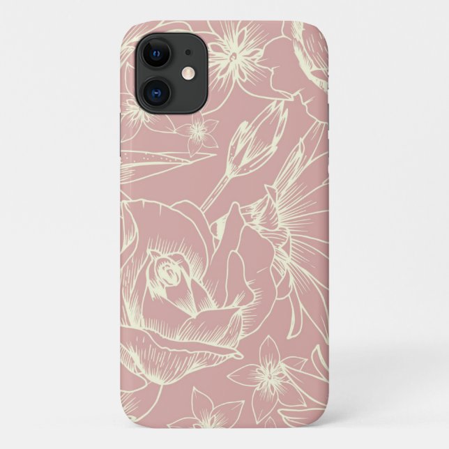 Hübsche Pastell-Rosa-Blume Case-Mate iPhone Hülle (Rückseite)