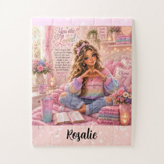 Hübsche Pastell-Rosa-Regenbogen-Christen-Mädchen-B