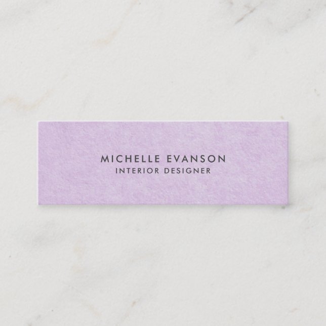 Hübsche Pastell Violet Lila Minimalistisch Mini Visitenkarte (Vorderseite)