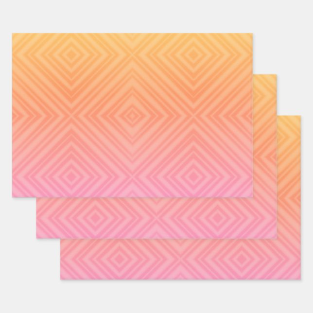 Hübsche Pastelle Hypnotic Diamond Moderner Pop Kun Geschenkpapier Set (Set)