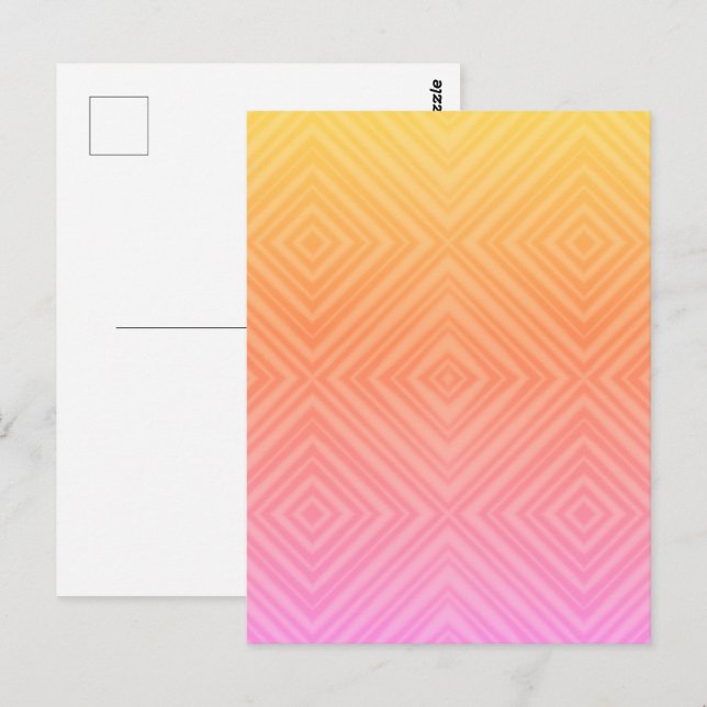 Hübsche Pastelle Hypnotic Diamond Moderner Pop Kun Postkarte (Vorne/Hinten)