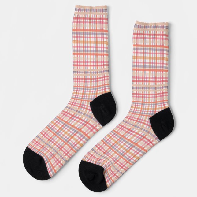 Hübsche Pastelle Kariert Socken (Linkes Detail)
