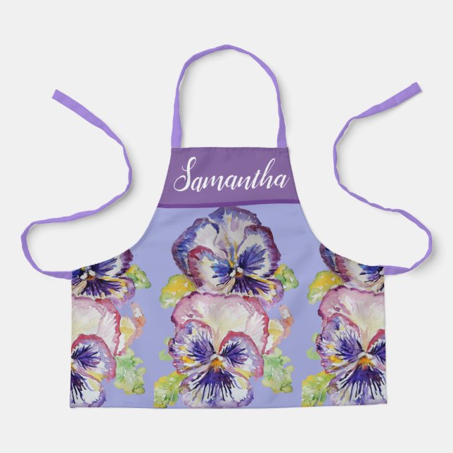 Hübsche Pastelle Pansy Lila Giro del Malcantone Sc Schürze (Vorderseite)