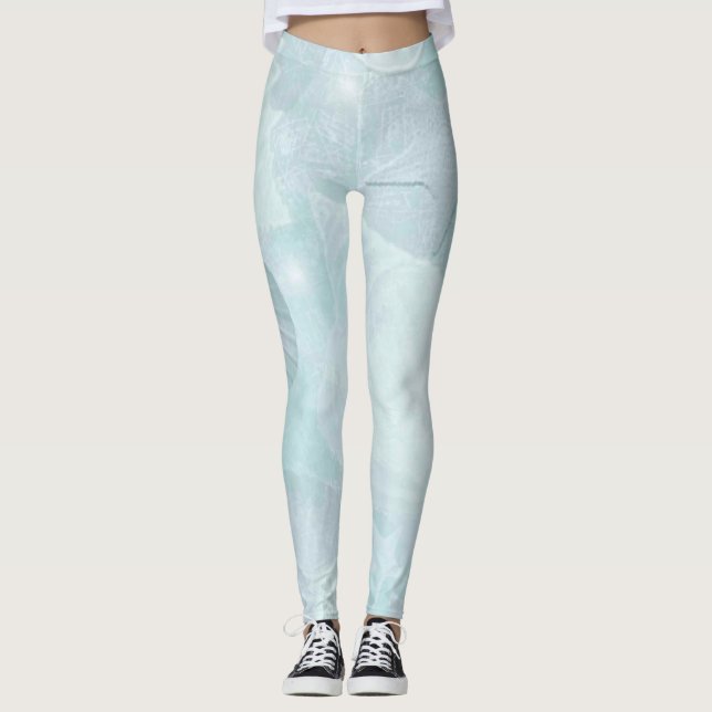 Hübsche Pastelle unter den Muscheln des Blauen Was Leggings (Vorderseite)