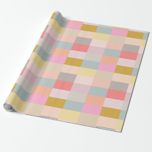 Hübsche Pastellfarben Einfaches Geometrisches Patc Geschenkpapier