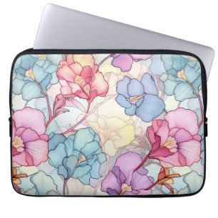 Hübsche Pastellfarben, gestanztes Glas Pink und Bl Laptopschutzhülle