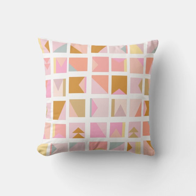 Hübsche Pastellfarben Modernes geometrisches Desig Kissen (Vorderseite)