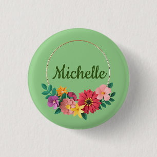 Hübsche pastellfarbene Blume Button