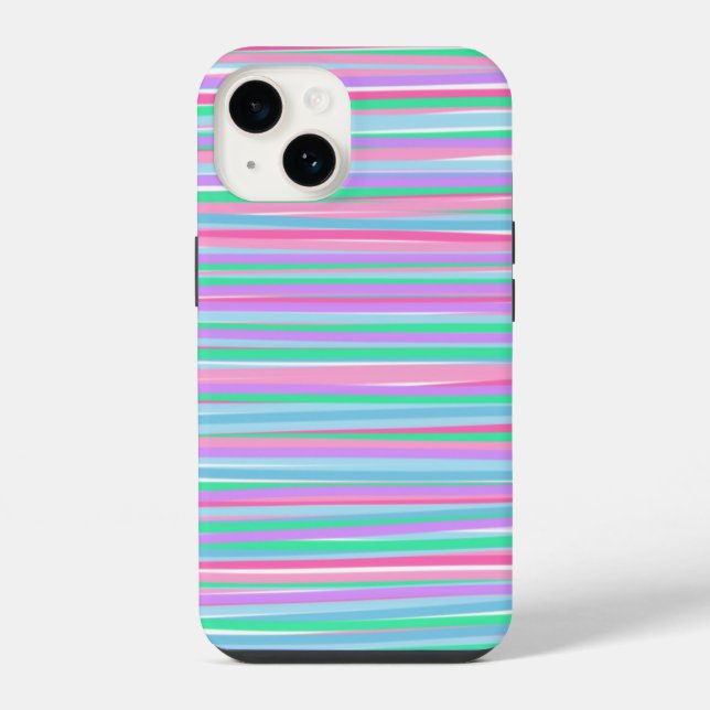 Hübsche Pastellstreifen iPhone 14 Hülle (Rückseite)