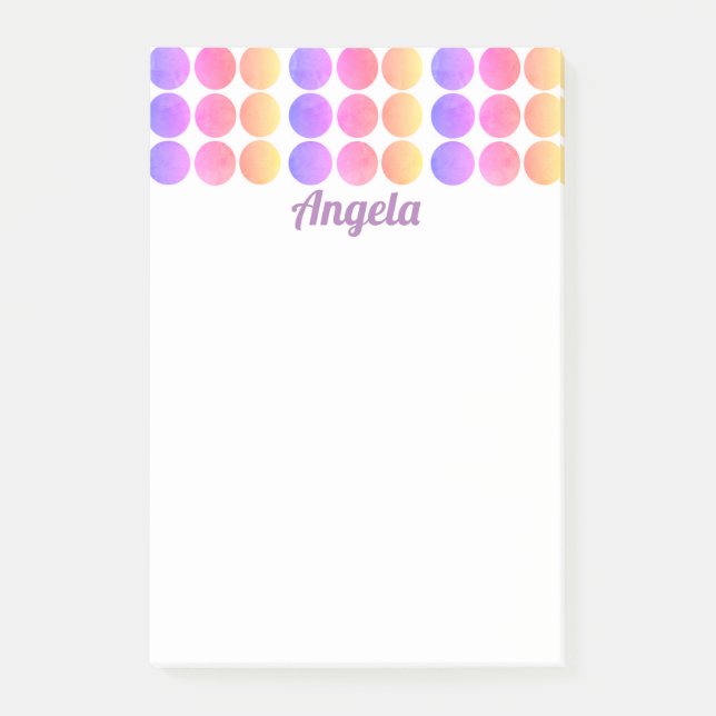 hübsche Pastelltöne personalisiert Post-it Klebezettel (Vorderseite)