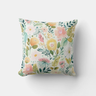 Hübsche Pastete Wasserfarbenflora Kissen