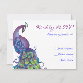 HÜBSCHE PEACOCK Theme Wedding RSVP Antwortkarte