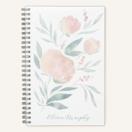Hübsche Peelingblüte personalisiert Notizbuch