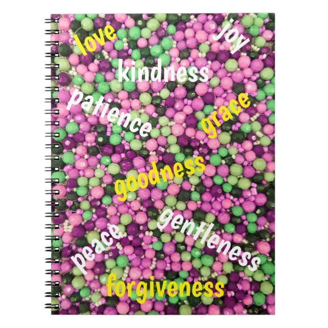 Hübsche Perlen und virtuelles Spiral-Notebook Notizblock (Vorderseite)