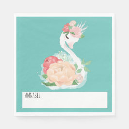 Hübsche Personalisierte Botschaft an die Swan-Schu Serviette