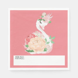 Hübsche Personalisierte Botschaft an die Swan-Schu Serviette