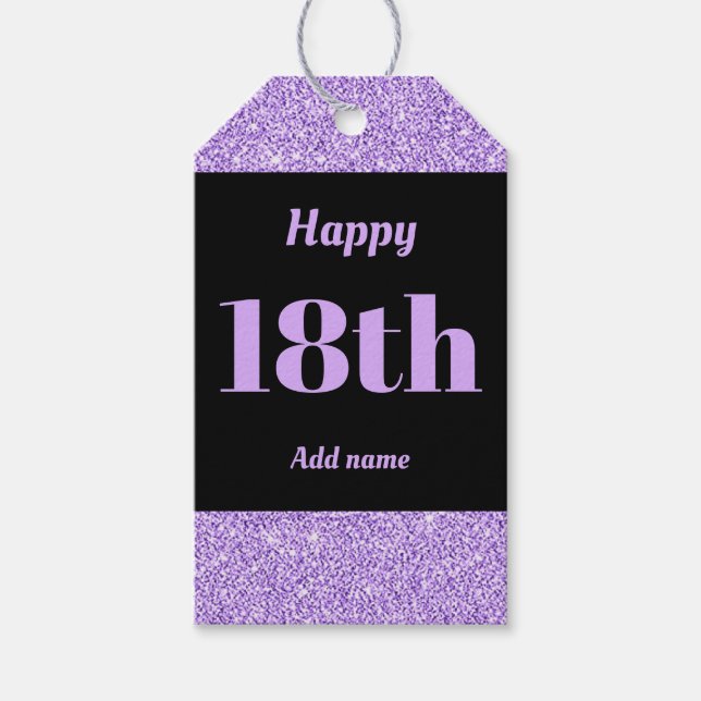 hübsche personalisierte Geburtstagsgeschenke 18. Geschenkanhänger (Vorderseite)