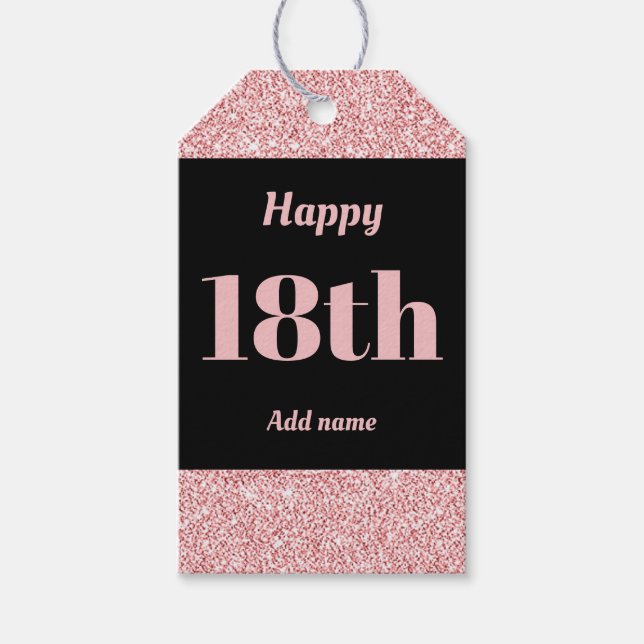 hübsche personalisierte Geburtstagsgeschenke 18. Geschenkanhänger (Vorderseite)