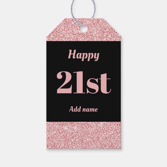 hübsche personalisierte Geburtstagsgeschenke 21. Geschenkanhänger (Vorderseite)