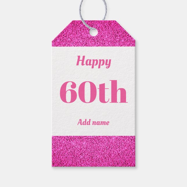 hübsche personalisierte Geburtstagsgeschenke 60. Geschenkanhänger (Vorderseite)