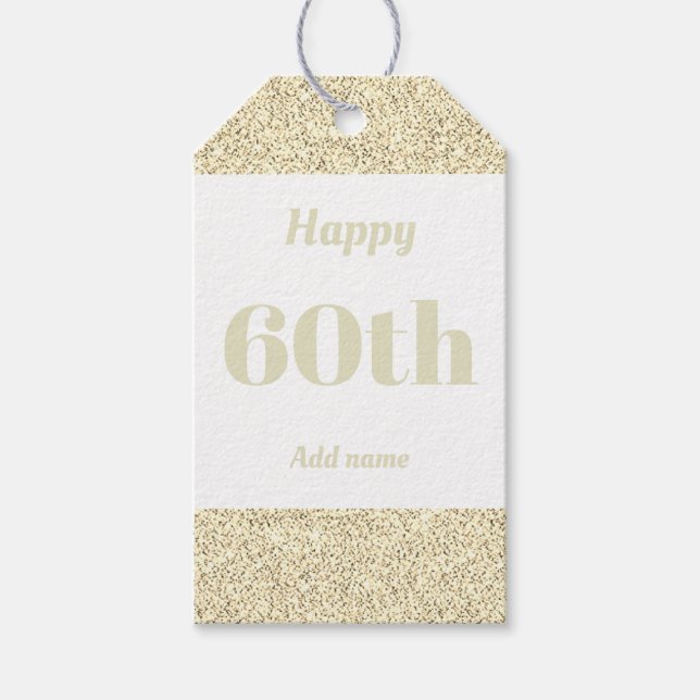 hübsche personalisierte Geburtstagsgeschenke 60. Geschenkanhänger (Vorderseite)