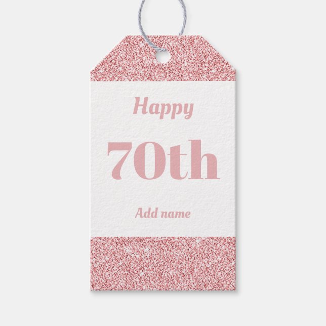 hübsche personalisierte Geburtstagsgeschenke 70. Geschenkanhänger (Vorderseite)