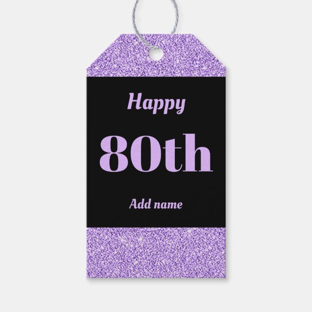 hübsche personalisierte Geburtstagsgeschenke 80. Geschenkanhänger (Vorderseite)