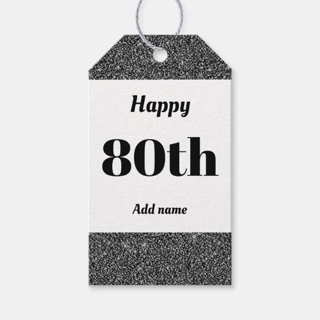 hübsche personalisierte Geburtstagsgeschenke 80. Geschenkanhänger (Vorderseite)