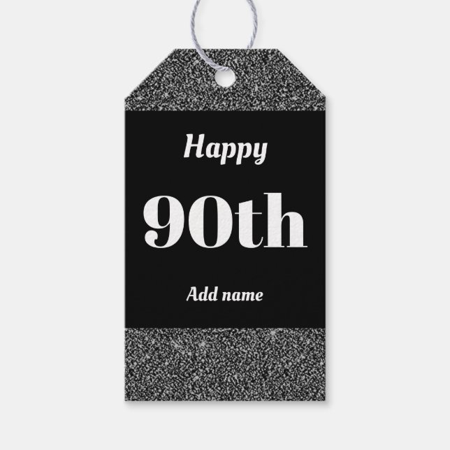 hübsche personalisierte Geburtstagsgeschenke 90. Geschenkanhänger (Vorderseite)