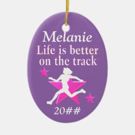 HÜBSCHE PERSONALISIERTE TRACK STAR ORNATION KERAMIKORNAMENT