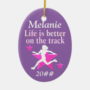 HÜBSCHE PERSONALISIERTE TRACK STAR ORNATION KERAMIKORNAMENT