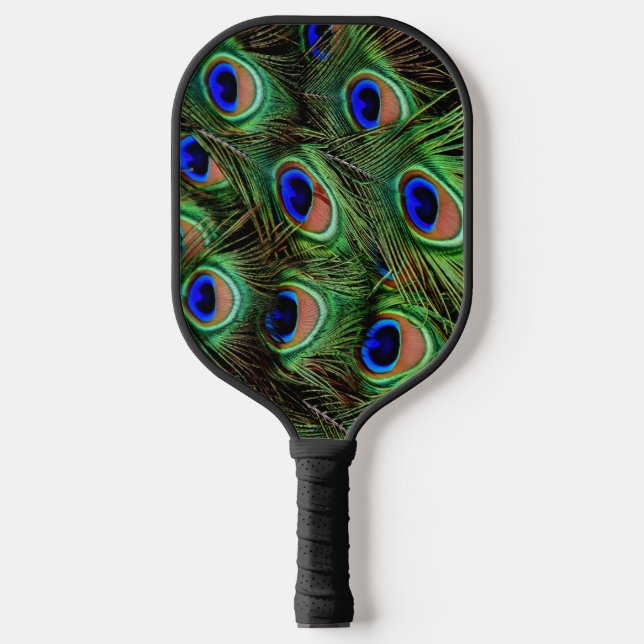 Hübsche Pfauenfedern Einzigartiger Spaß Pickleball Schläger (Vorderseite)
